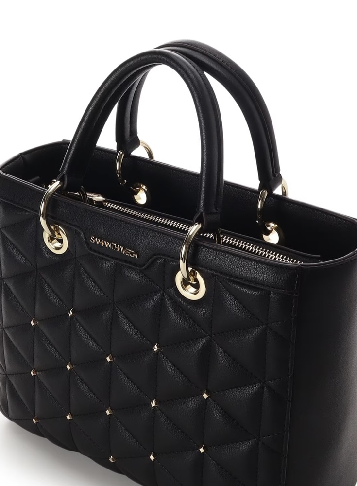 キルティングスタッズスクエアバッグ【ブラック】 ブラック