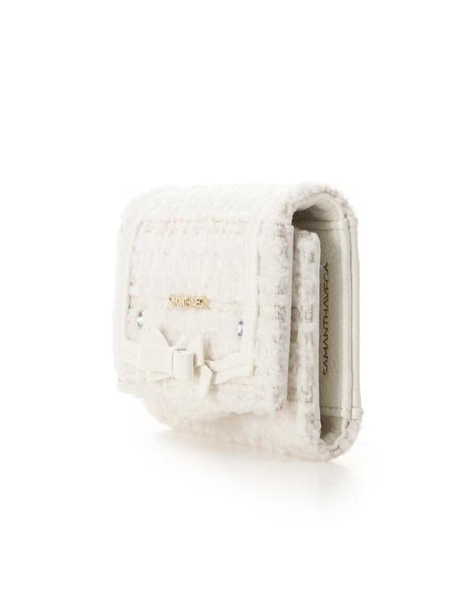 ソリッドリボンツイードキーケース【ホワイト】 ホワイト