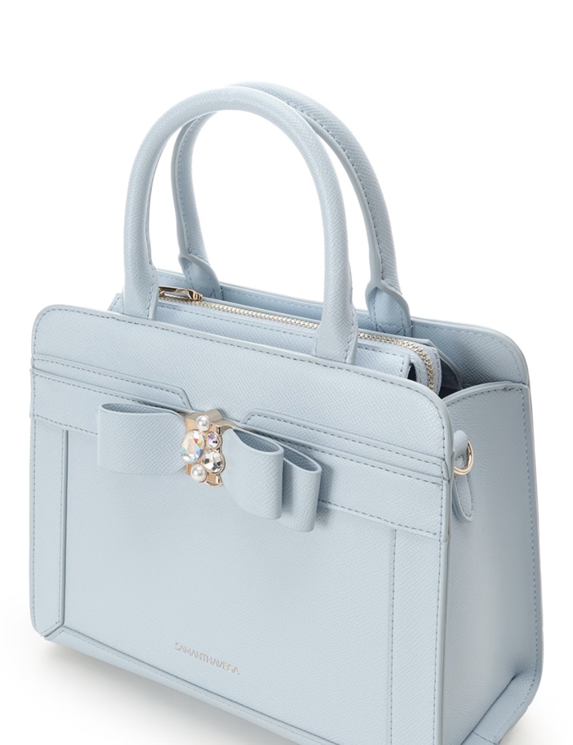 ジュエルリボンハンドバッグ【ライトブルー】 ライトブルー