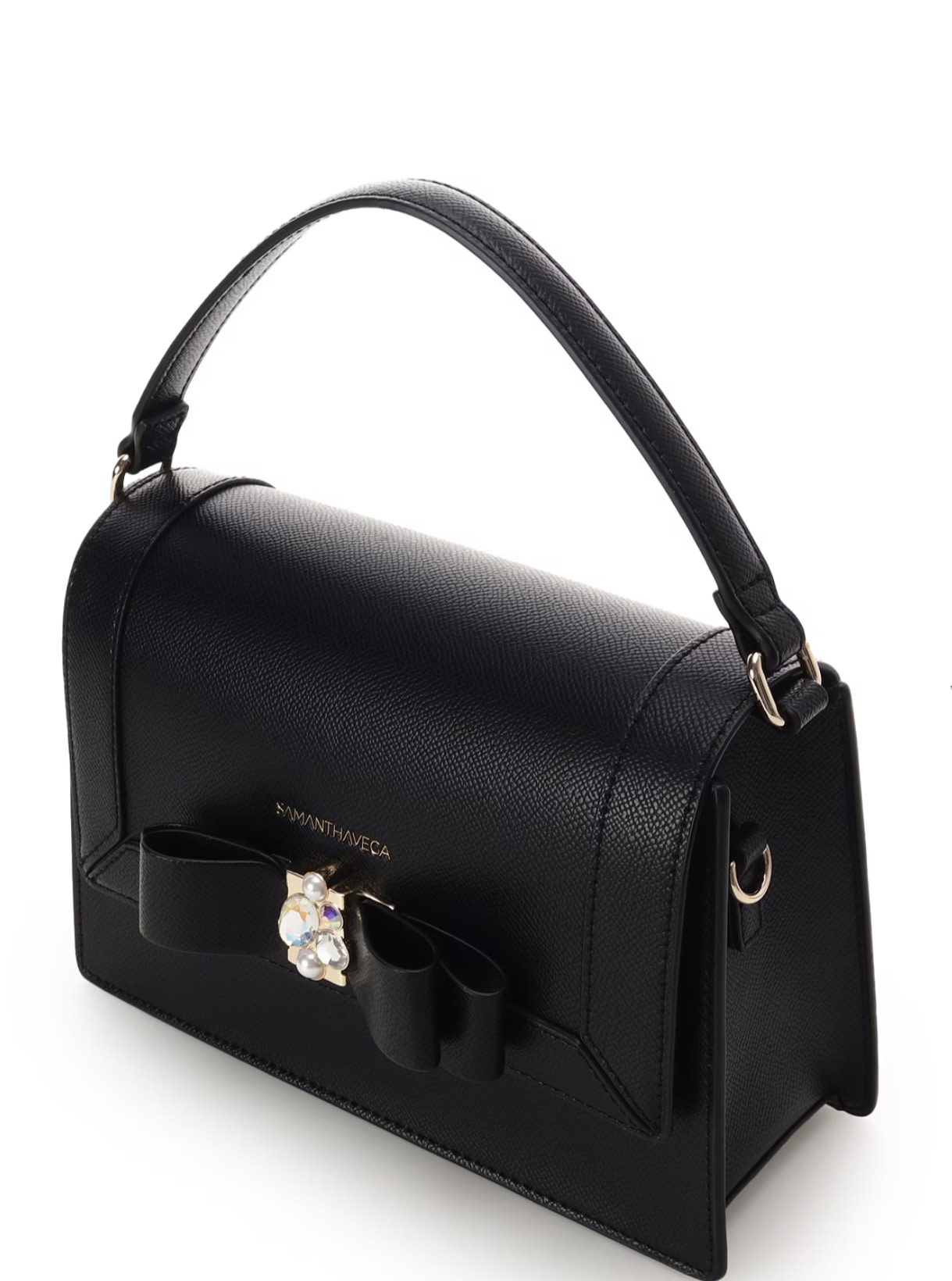 ジュエルリボンショルダーバッグ【ブラック】 ブラック