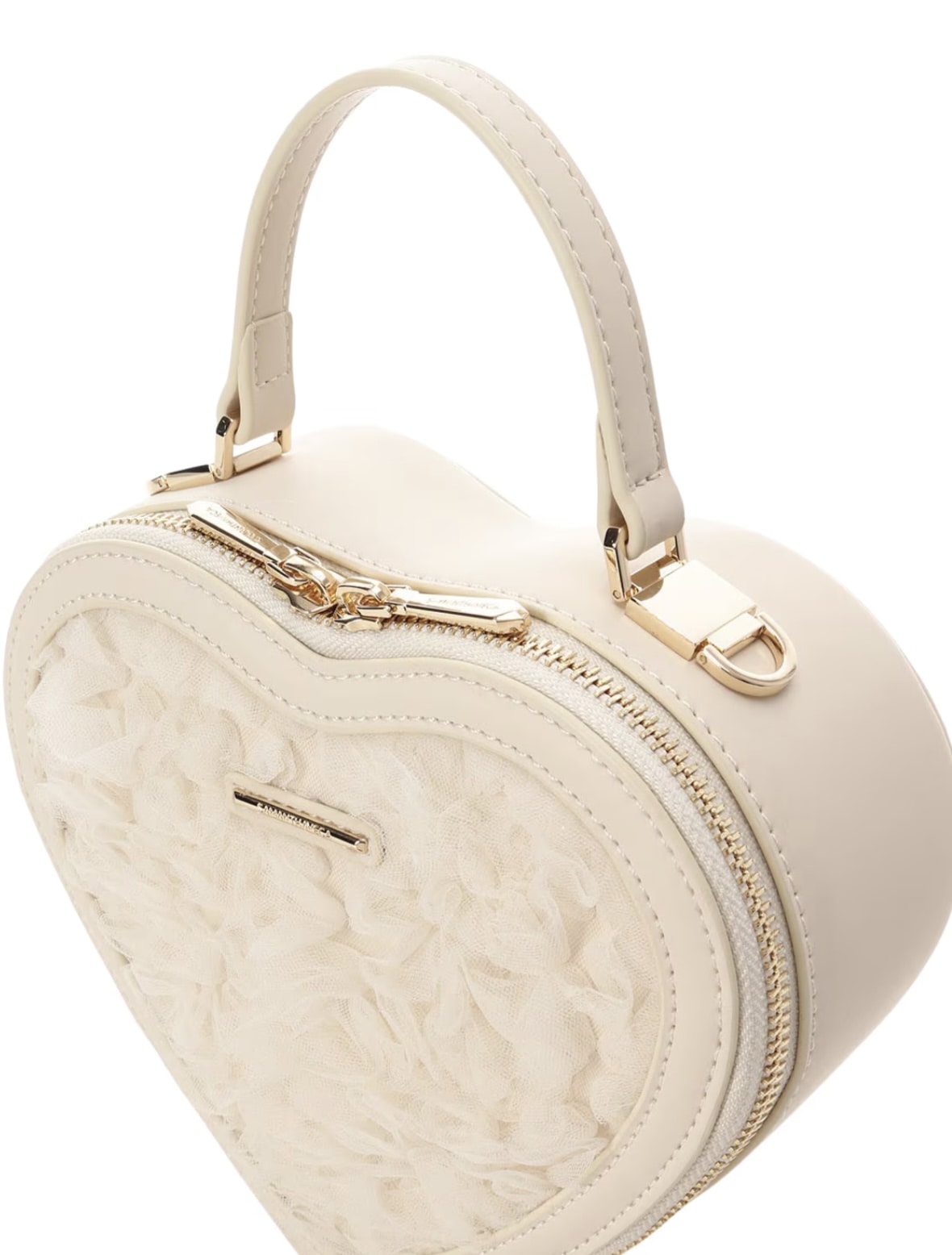 チュールハート型ショルダーバッグ【オフホワイト】 オフホワイト