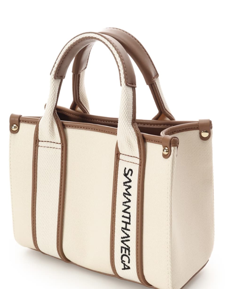 ロゴテープキャンバストートバッグ（ミニ）【ベージュ】 ベージュ