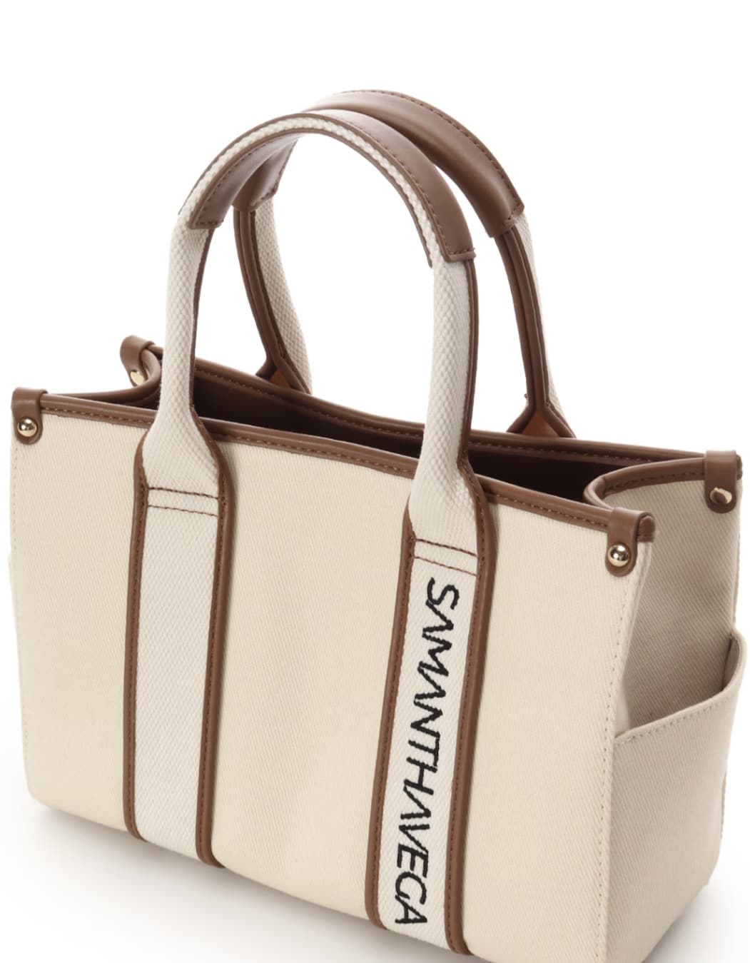 ロゴテープキャンバストートバッグ（小）【ベージュ】 ベージュ