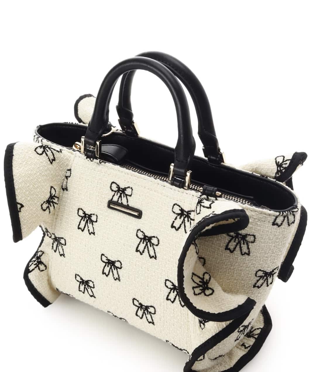 【オンラインショップ＆一部店舗限定】リボンフリルハンドバッグ ホワイト