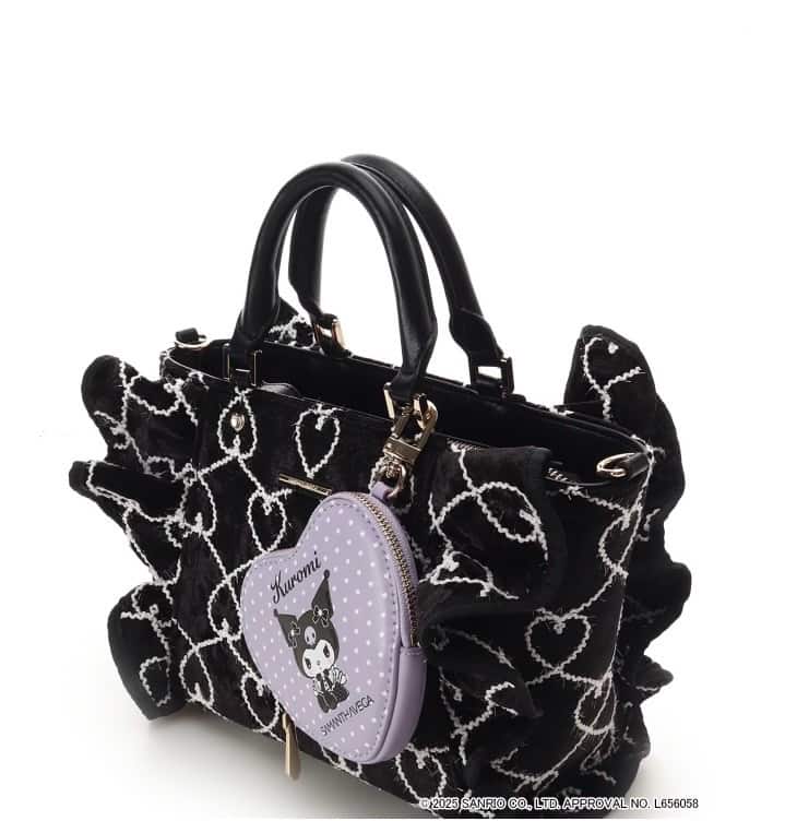 「クロミコレクション」フリルハンドバッグ【ブラック】 ブラック