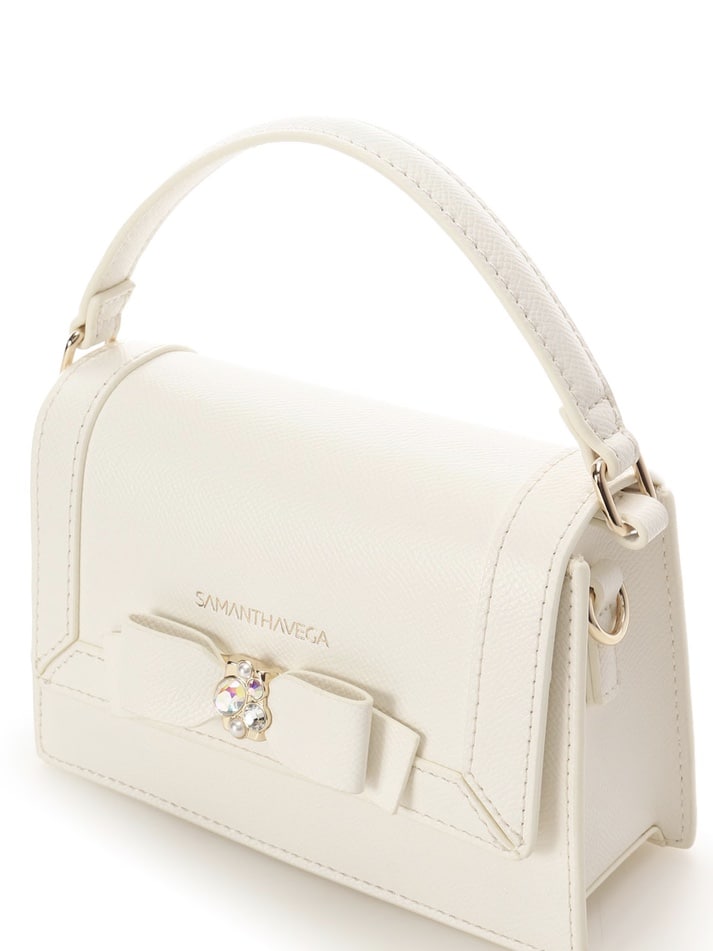 ミニジュエルリボンショルダーバッグ【ホワイト】(ホワイト