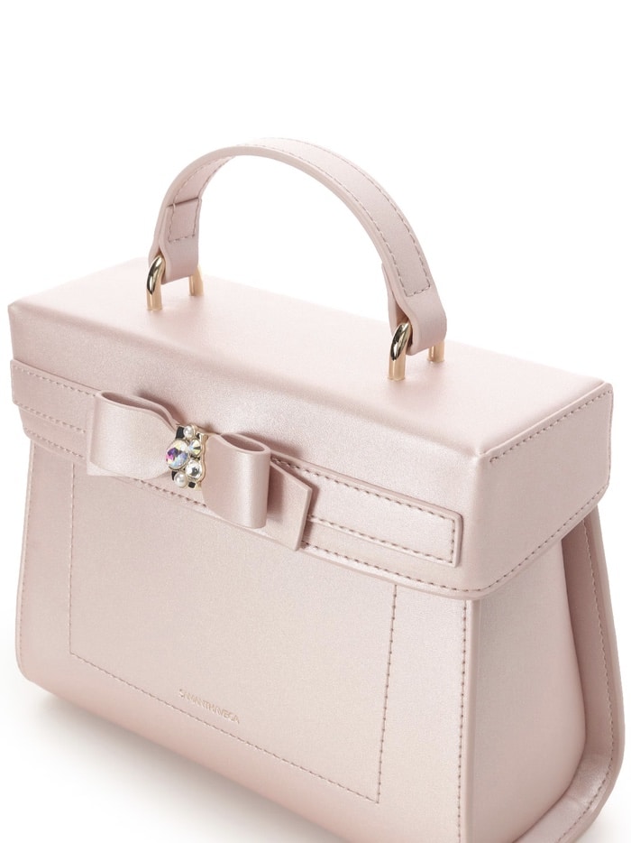 [Holiday Collection]パールカラージュエルリボンバニティバッグ【ピンク】 ピンク