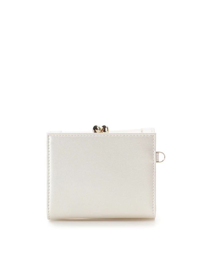 [Holiday Collection]パールカラージュエルリボン折財布【ホワイト】 ホワイト