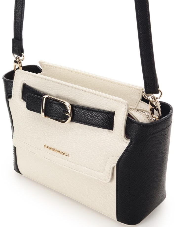 フロントバックルショルダーバッグ【ホワイト】 ホワイト