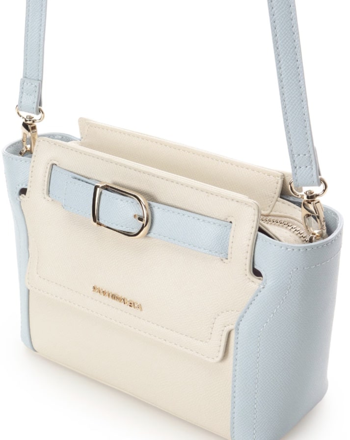 フロントバックルショルダーバッグ【ライトブルー】 ライトブルー