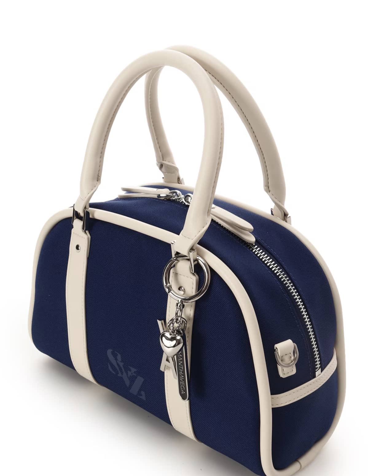 美品☆ZENITH ゼニスボストンバッグ ホワイト/ネイビー SAMANTHAVEGA×「VARZAR（バザール）」コラボコレクション ボストン