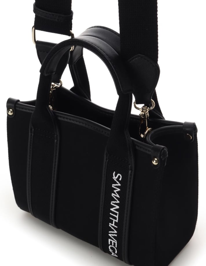 新色ロゴテープキャンバスショルダーバッグ（ミニ）【ブラック】 ブラック