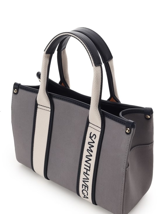 新色ロゴテープキャンバスハンドバッグ（小）【グレー】 グレー