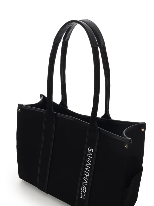 新色ロゴテープキャンバスA4トートバッグ【ブラック】 ブラック