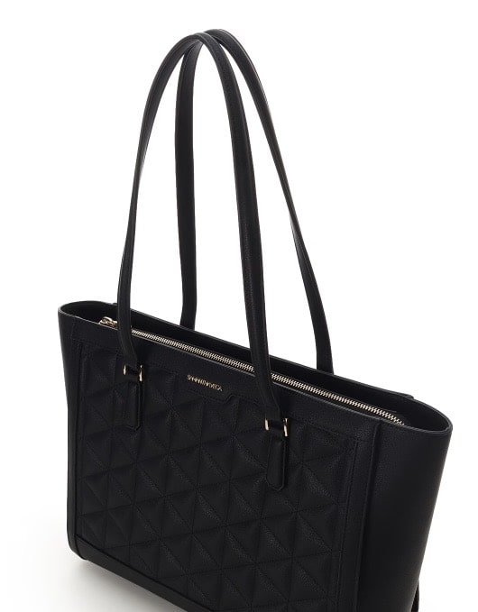 キルティングフェイクレザートートバッグ【ブラック】 ブラック