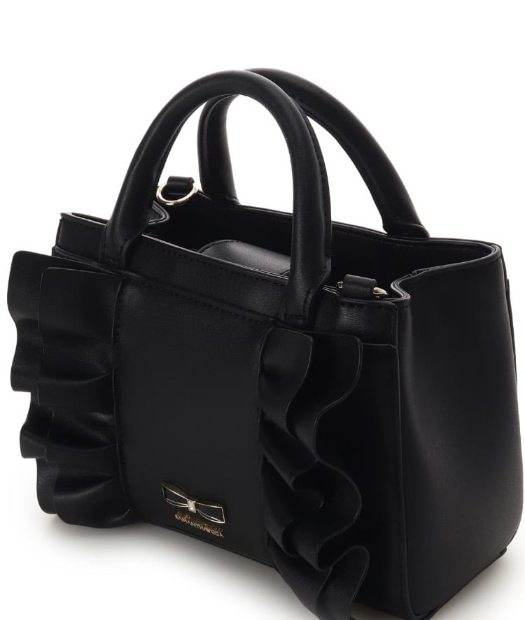 フリルリボンショルダーバッグ【ブラック】 ブラック