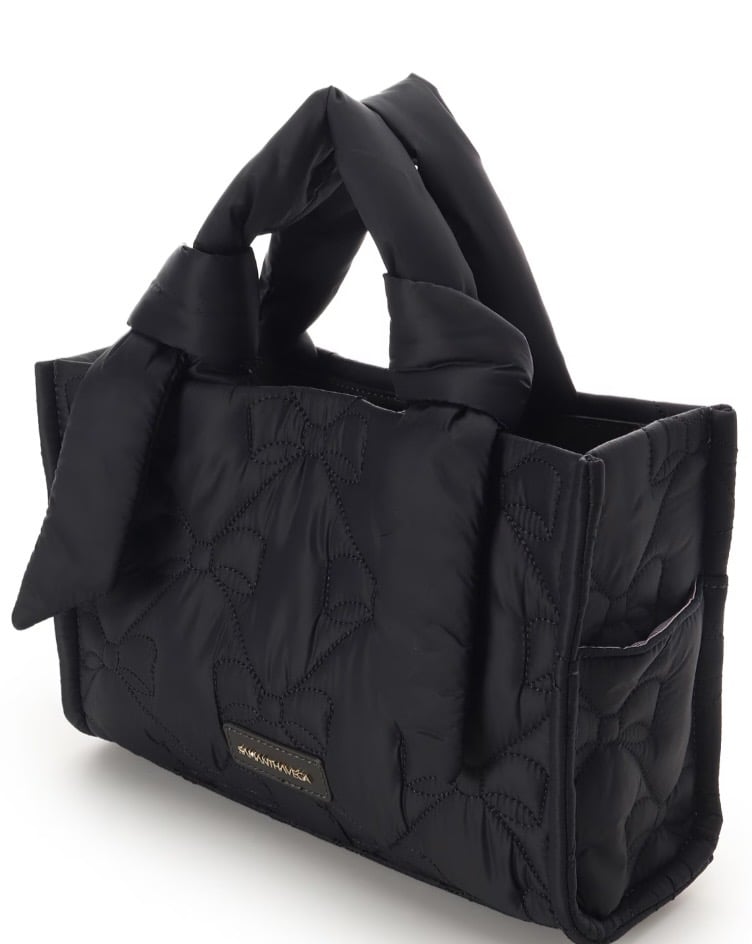 リボンキルティングハンドバッグ【ダークグレー】 ダークグレー