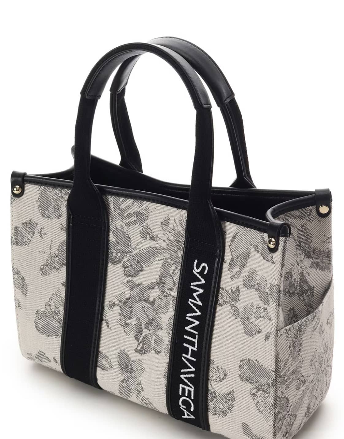 ロゴテープジャガード調トートバッグ（小）【ブラック】 ブラック