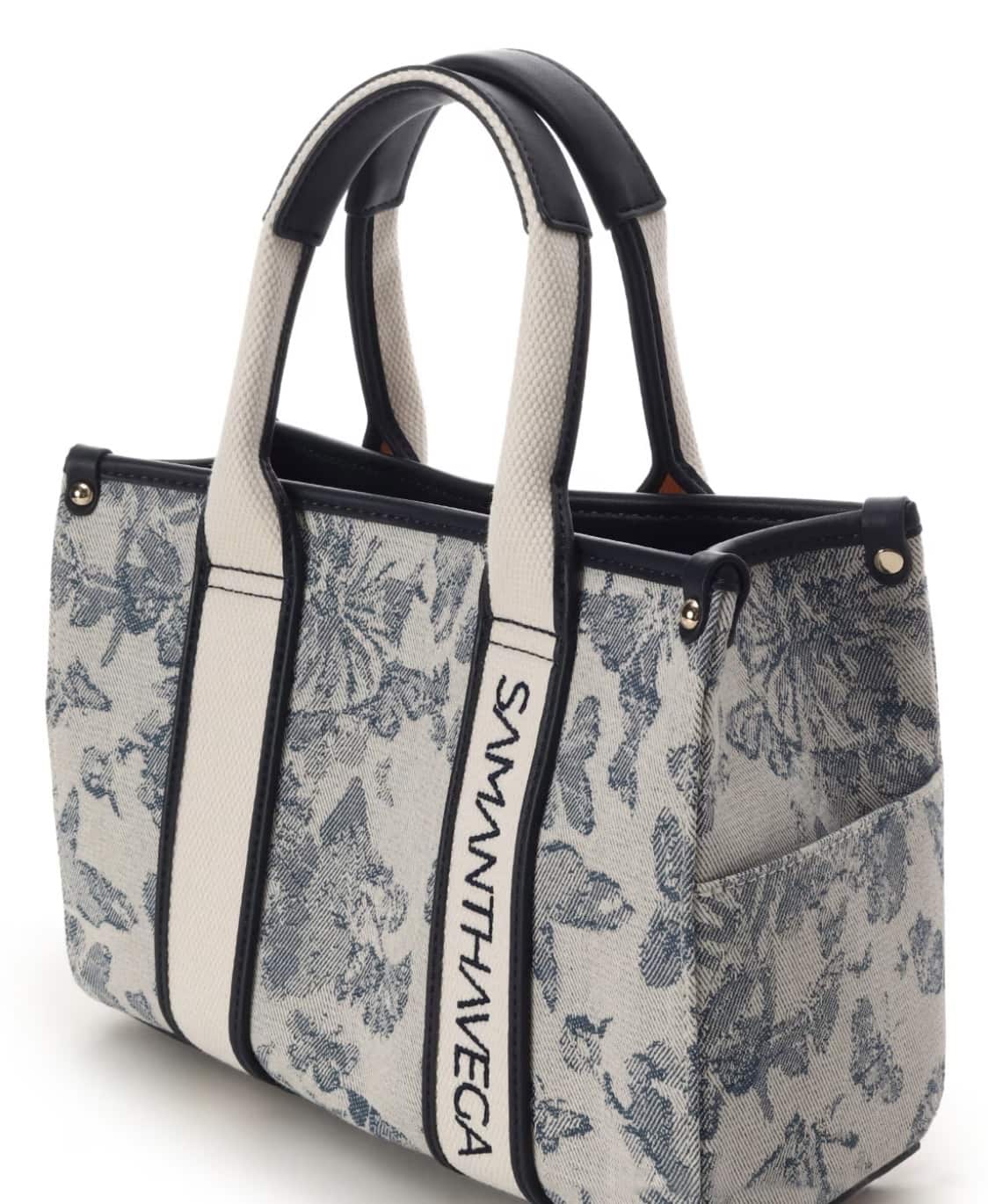 ロゴテープジャガード調トートバッグ（小）【ダルブルー】 ダルブルー