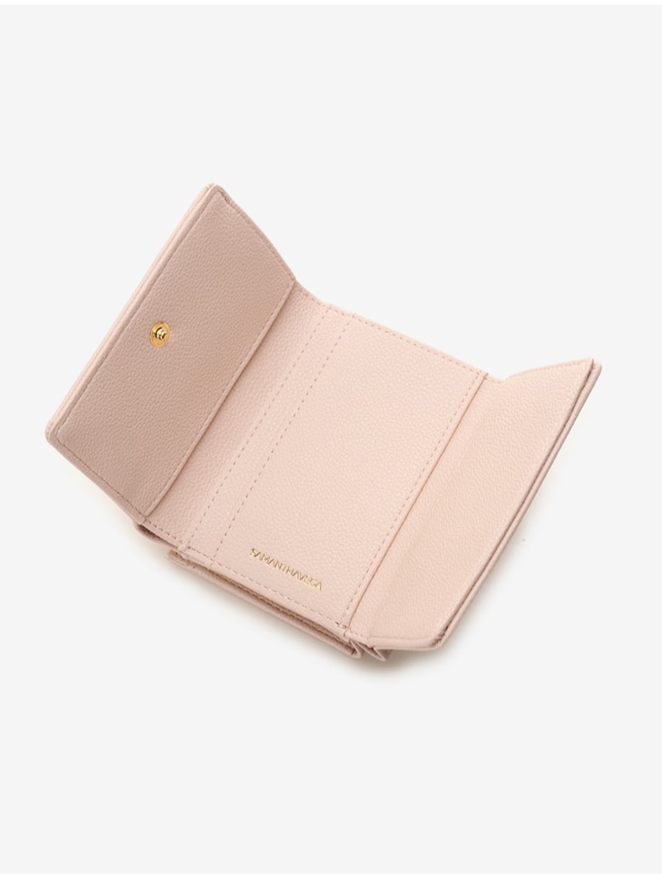 ビジューフラッター折財布【ピンク】 ピンク