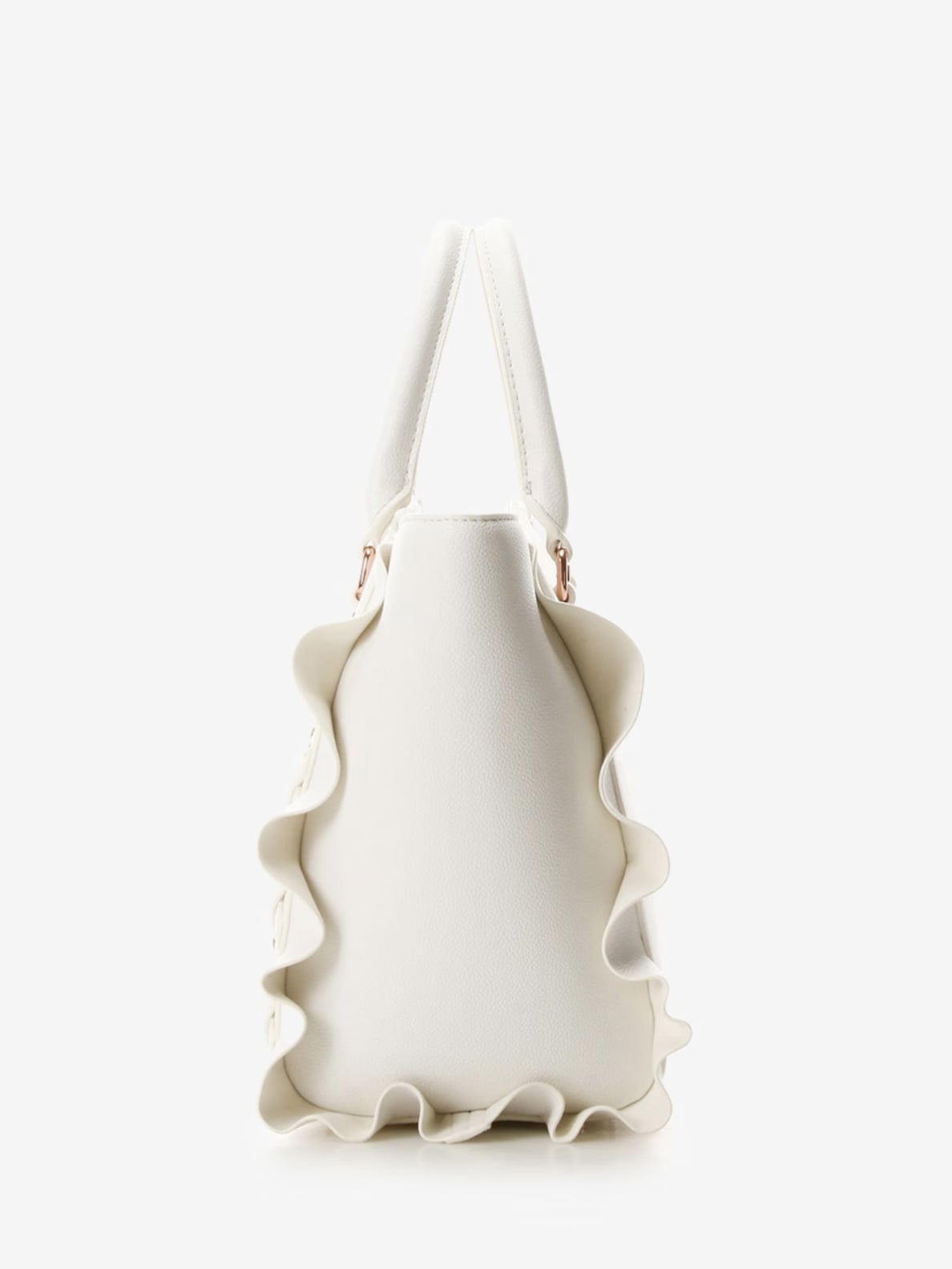 レースアップハートビジューフラッタ―(小)【ホワイト】 ホワイト