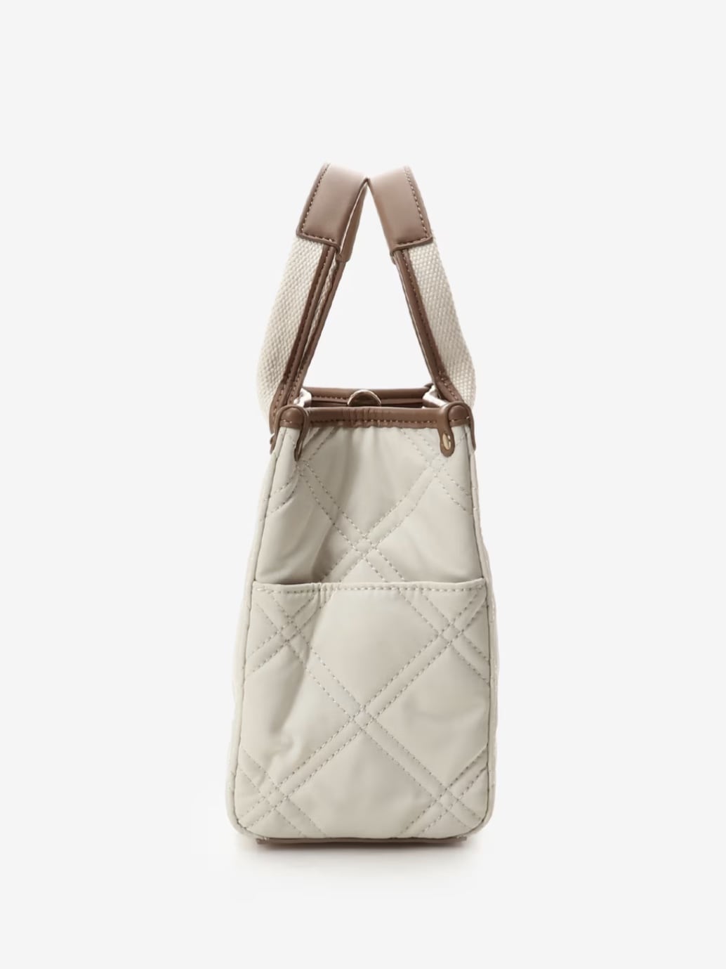 ロゴテープキルティングトートバッグ（小）【ホワイト】 ホワイト