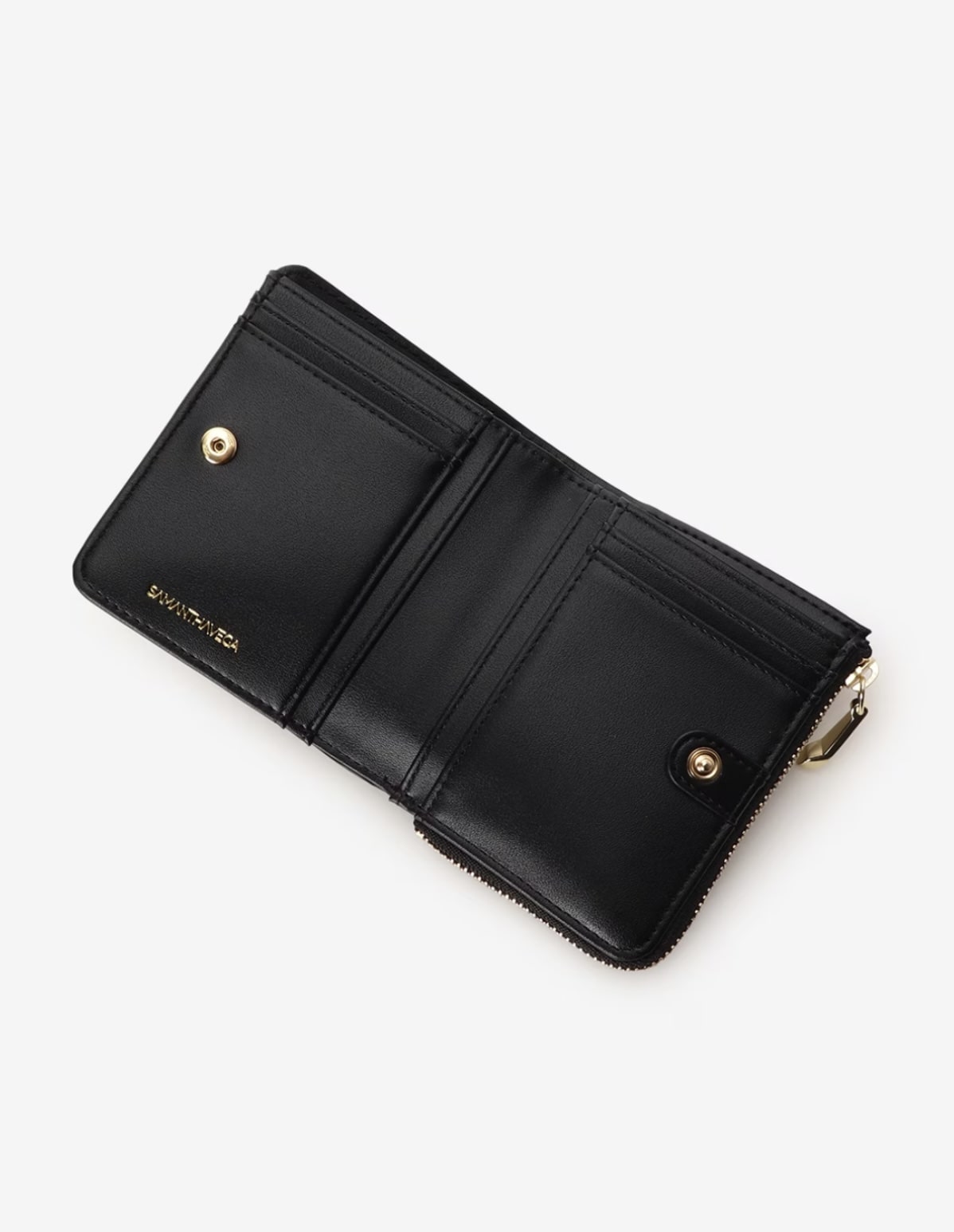 スタンピングリボン折財布【ブラック】 ブラック