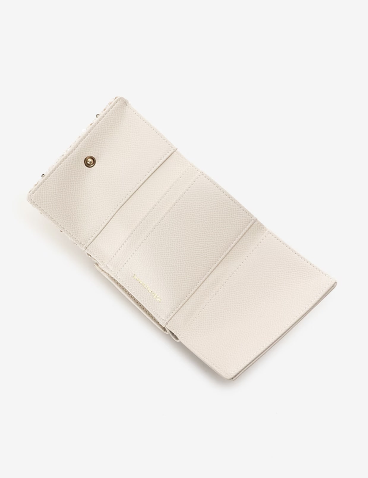 ツイードベルトビジュー折財布【オフホワイト】 オフホワイト