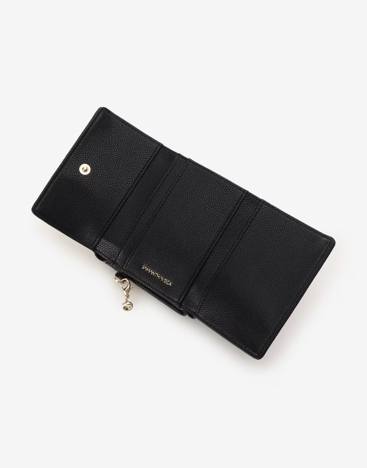 サイドダイヤカット折財布【ブラック】 ブラック