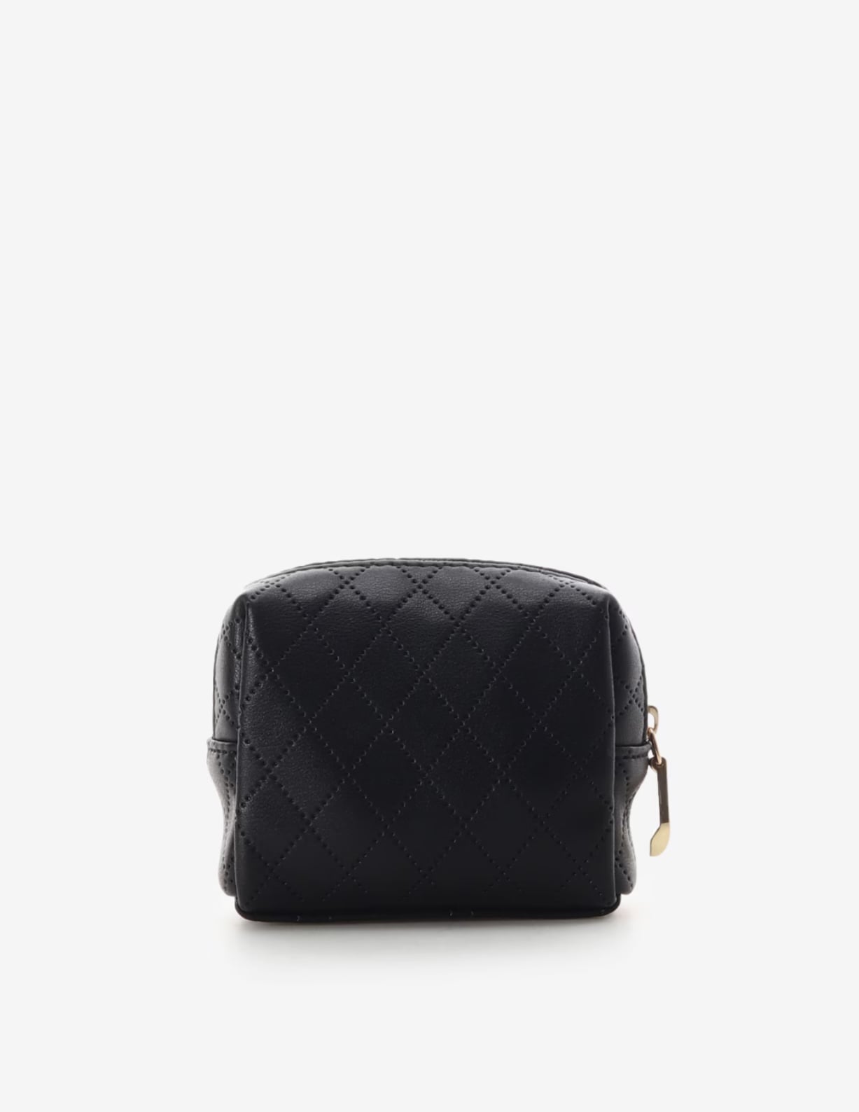 キルティングアクセントリボンミニポーチ【ブラック】 ブラック