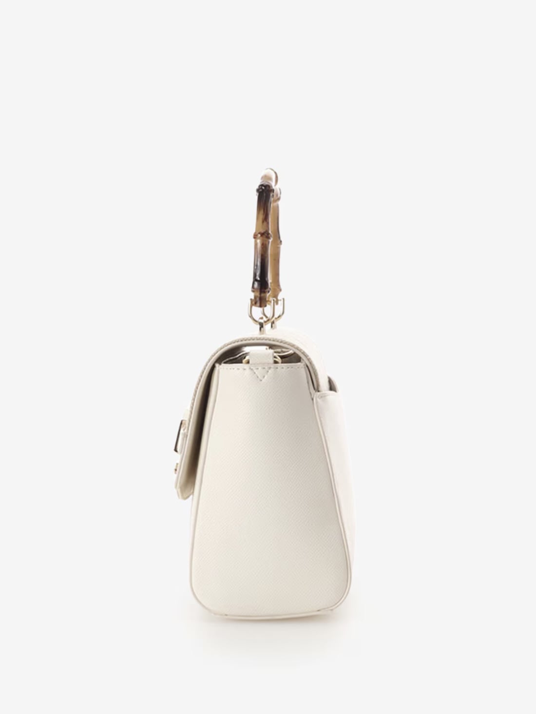 バンブーアクセントリボンショルダーバッグ【ホワイト】 ホワイト