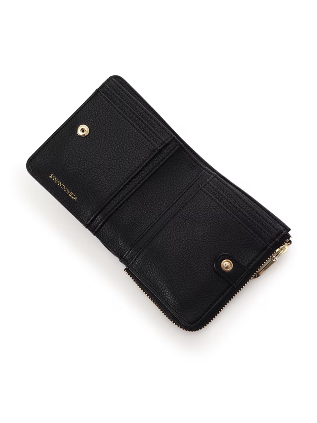 ビジューハート折財布【ブラック】 ブラック