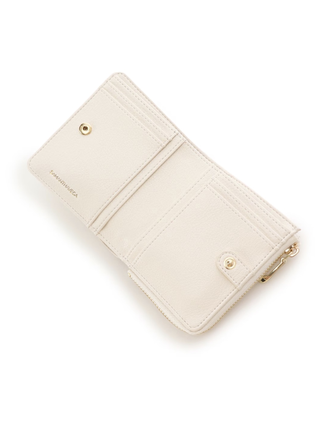 ビジューハート折財布【ホワイト】 ホワイト