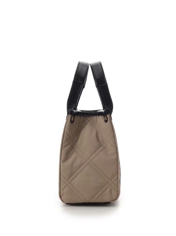 ロゴテープキルティングハンドバッグ（ミニ）【ベージュ】 ベージュ