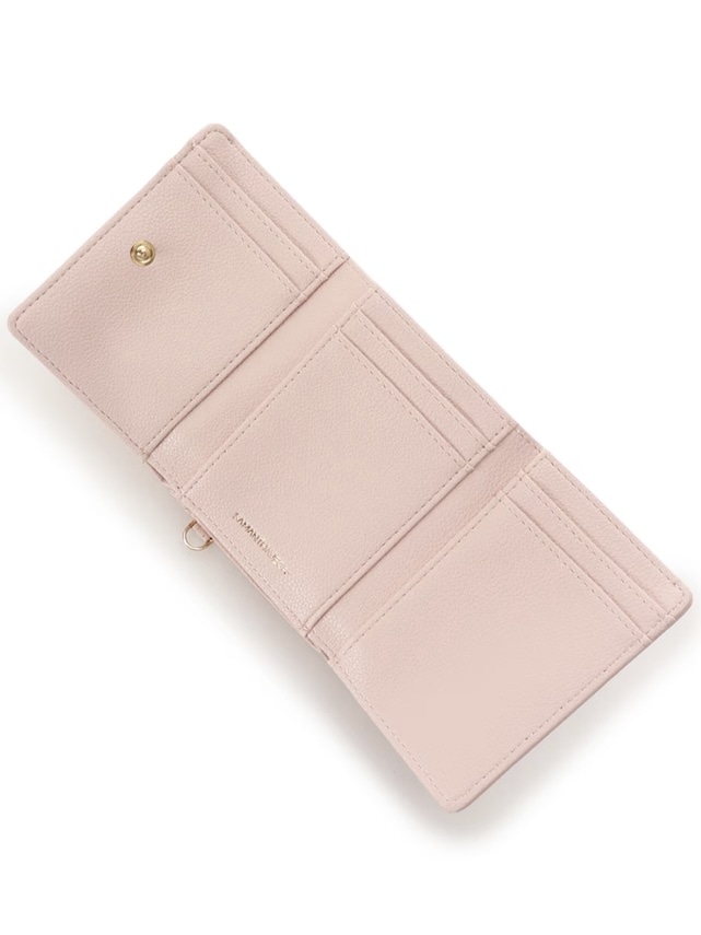 キルティングスタッズ折財布【ピンク】 ピンク