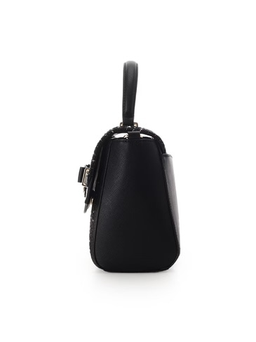 ツイードアクセントリボンショルダーバッグ【ブラック】 ブラック