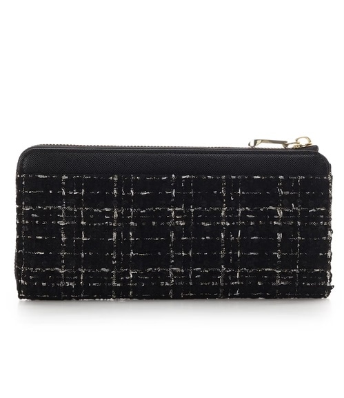 ツイードアクセントリボン長財布【ブラック】 ブラック