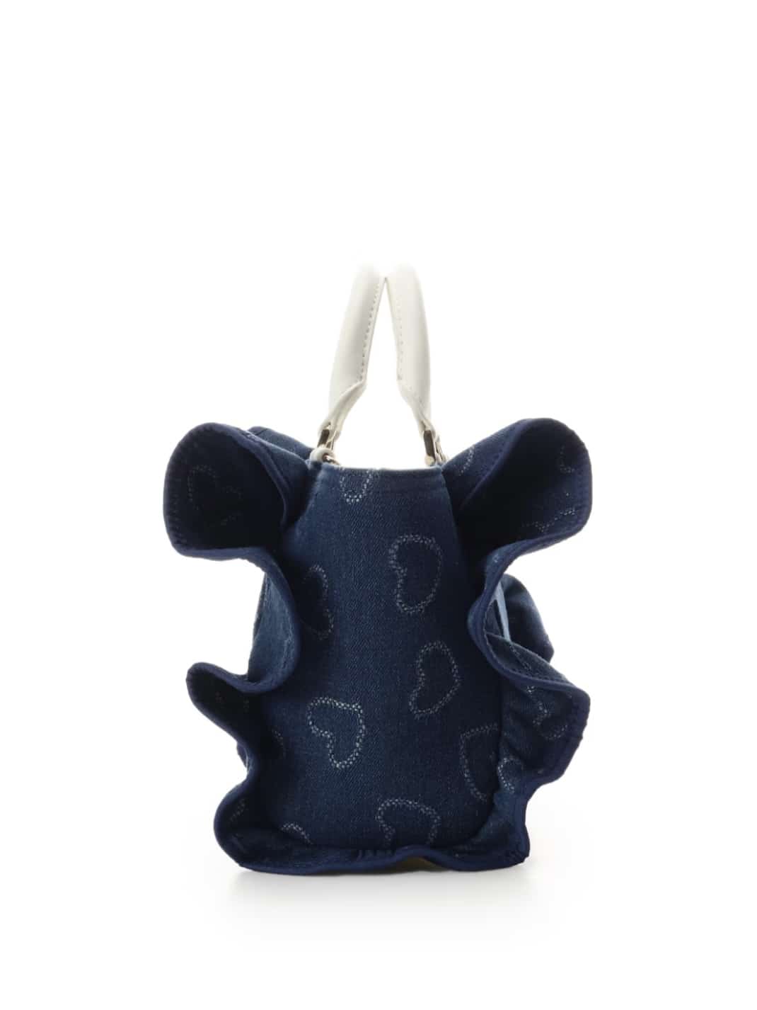 【オンラインショップ＆一部店舗限定】ハートデニムフリルハンドバッグ インディゴ