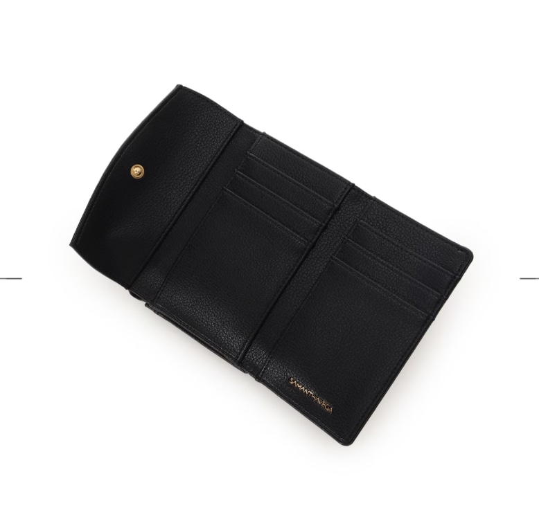 ブロッサムリボン折財布　【ブラック】