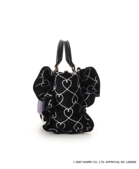 「クロミコレクション」フリルハンドバッグ【ブラック】 ブラック
