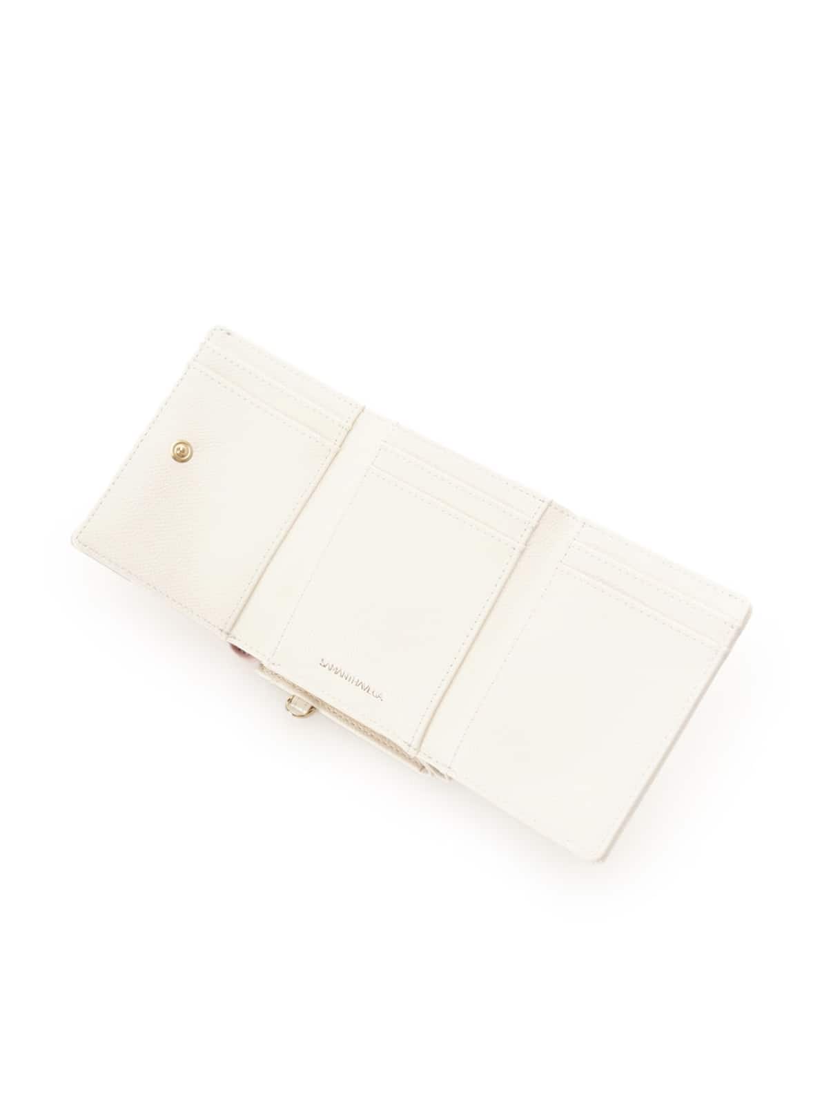 バイカラージュエルリボン折財布【ホワイト】 ホワイト