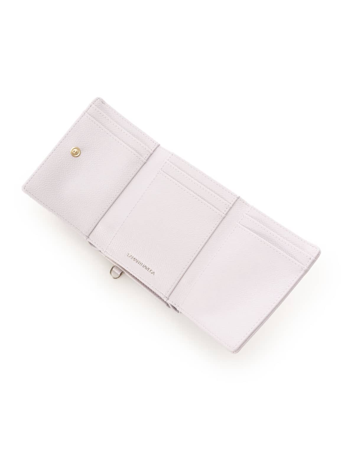 バイカラージュエルリボン折財布【ラベンダー】 ラベンダー