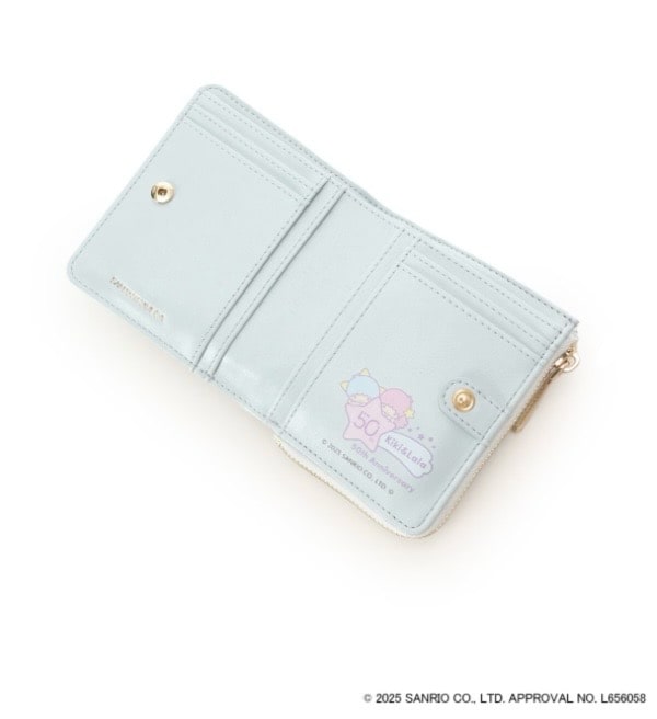 『リトルツインスターズ』（キキ＆ララ）折財布 ライトブルー