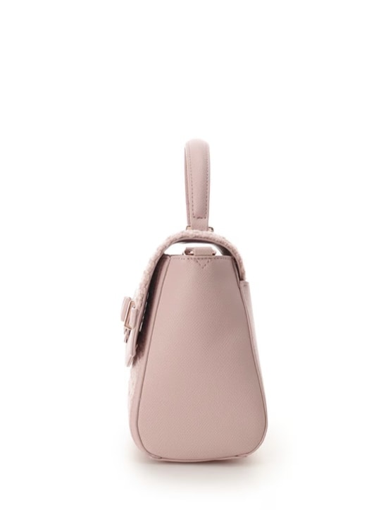 ラメツイードアクセントリボンショルダーバッグ【ピンク】 ピンク