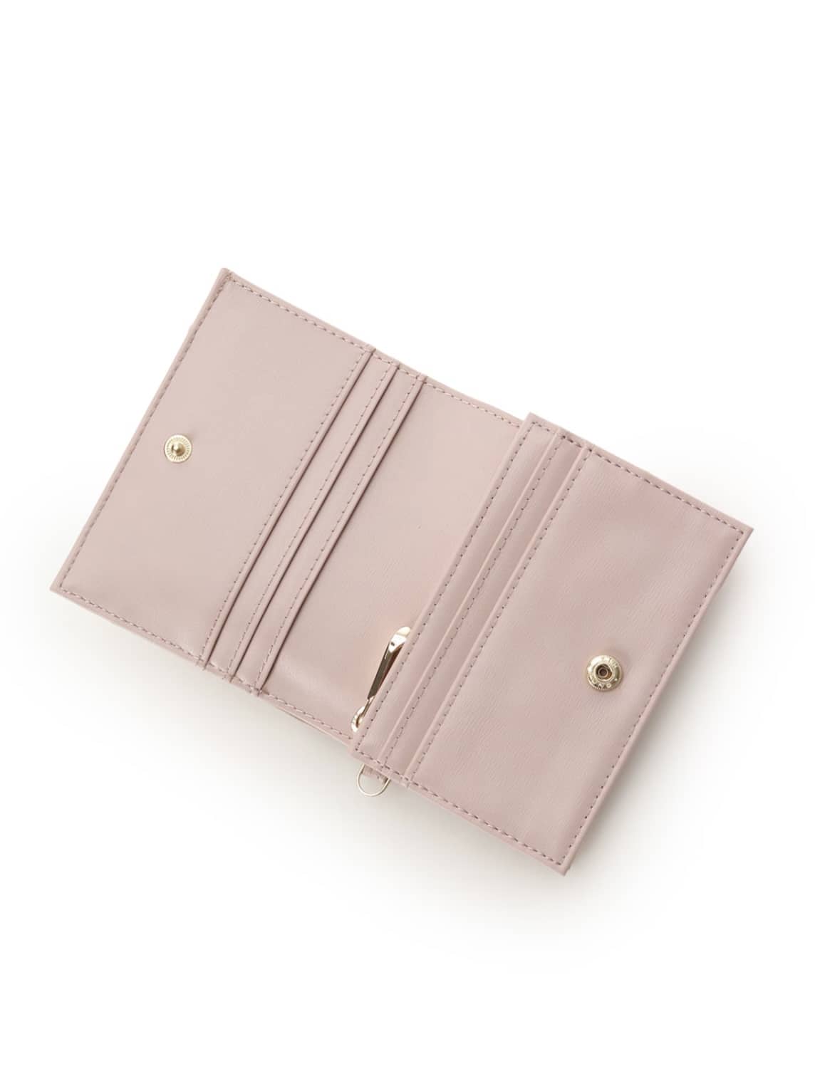 ロゴ金具折財布【ピンク】 ピンク