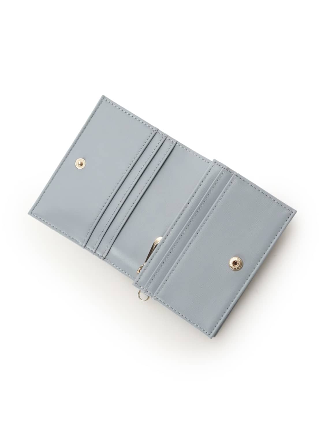 ロゴ金具折財布【ダルブルー】 ダルブルー