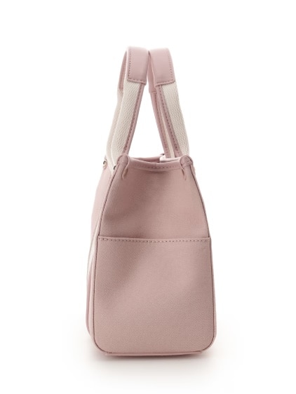 新色ロゴテープキャンバスハンドバッグ（小）【ピンク】 ピンク