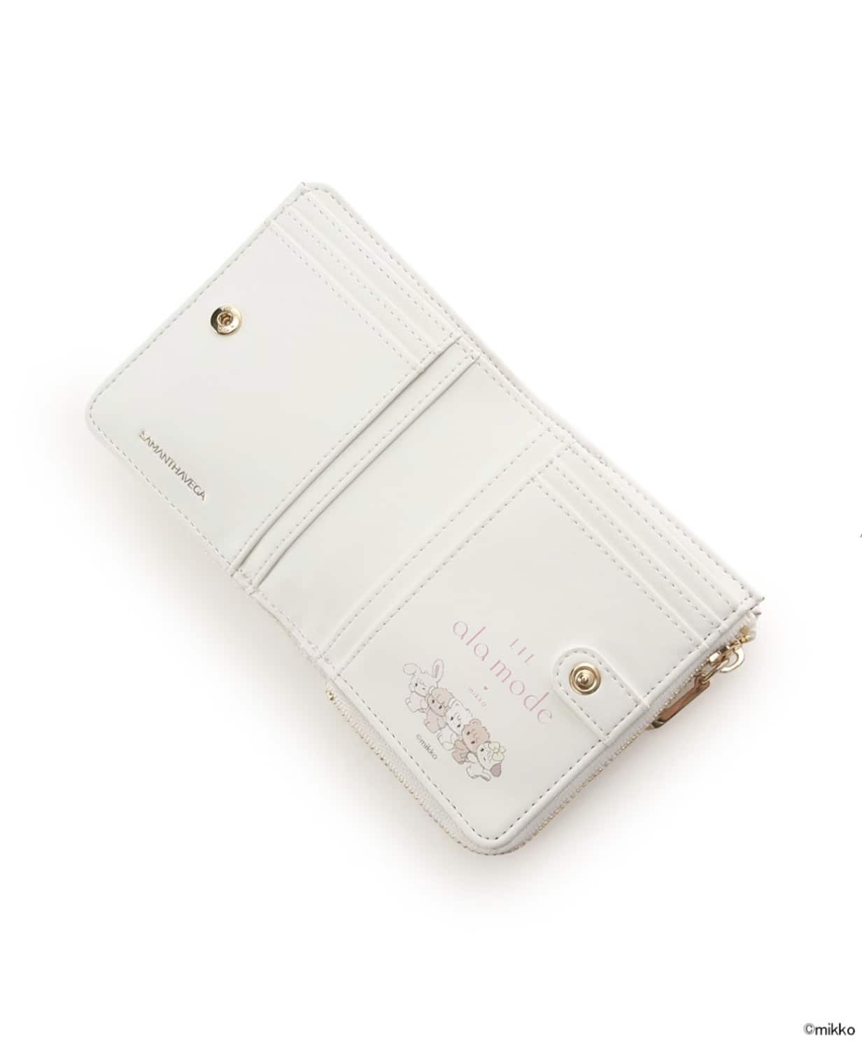 Lil ala mode×SAMANTHAVEGAコレクション 二つ折財布【ムース】 ホワイト