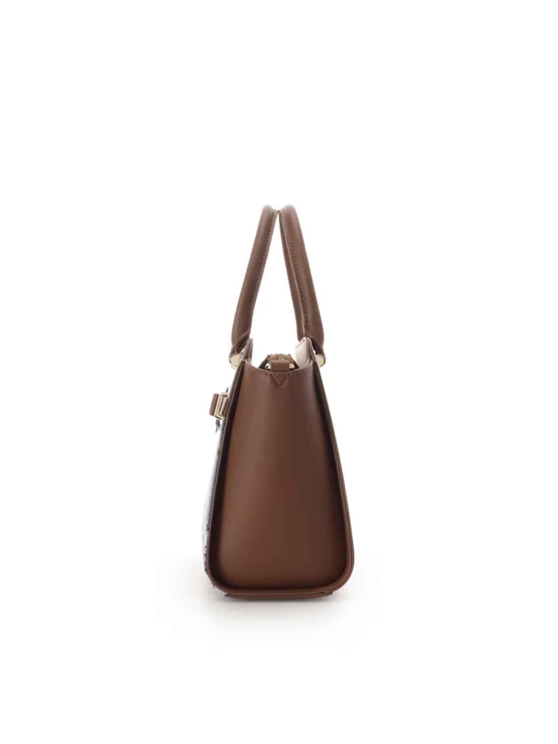 デニム調アクセントリボンハンドバッグ【インディゴ】 インディゴ