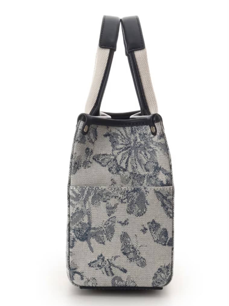 ロゴテープジャガード調トートバッグ（小）【ダルブルー】 ダルブルー